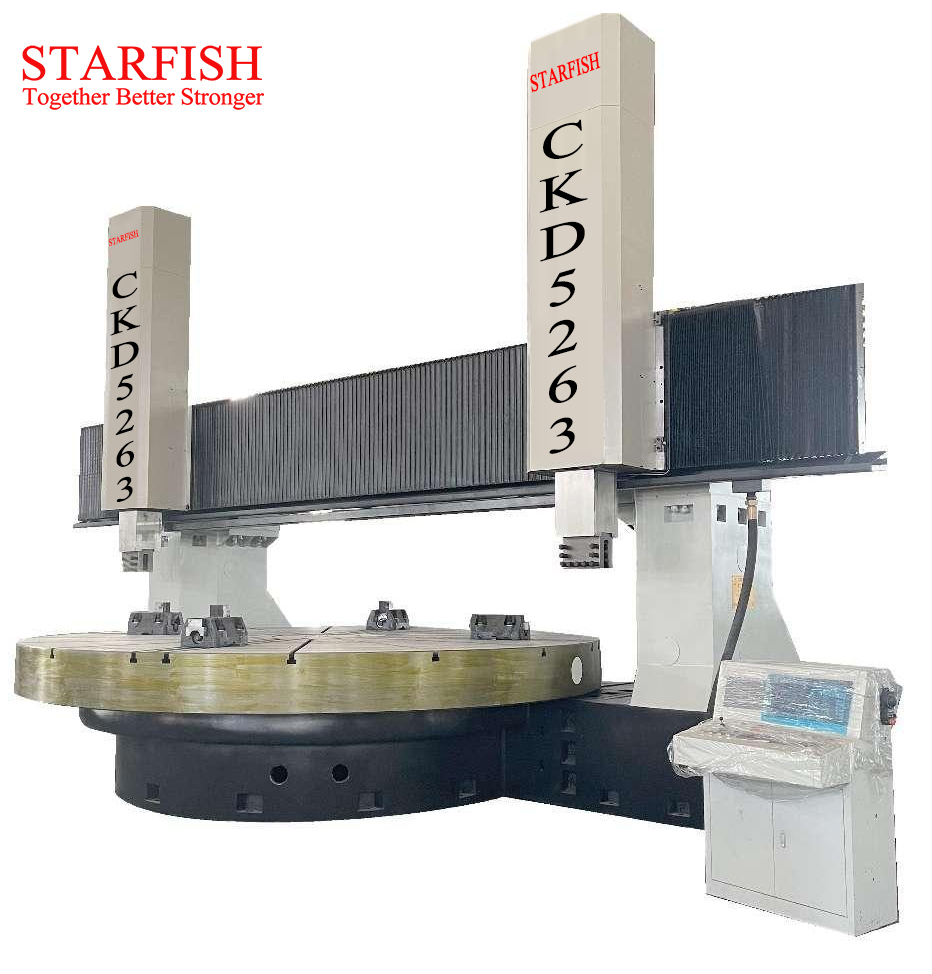 Máquina de torno vertical de coluna dupla CNC